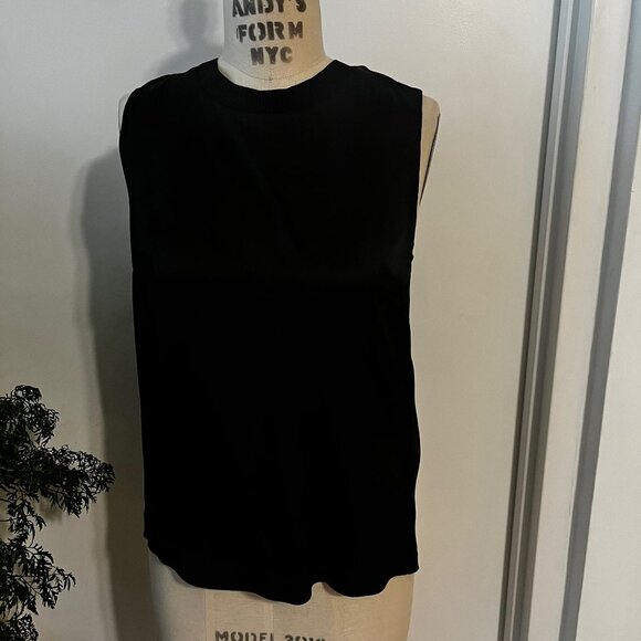 3.1 PHILLIP LIM  Black Crew Neck Twisted Tank Size 2 - Picture 4 of 9